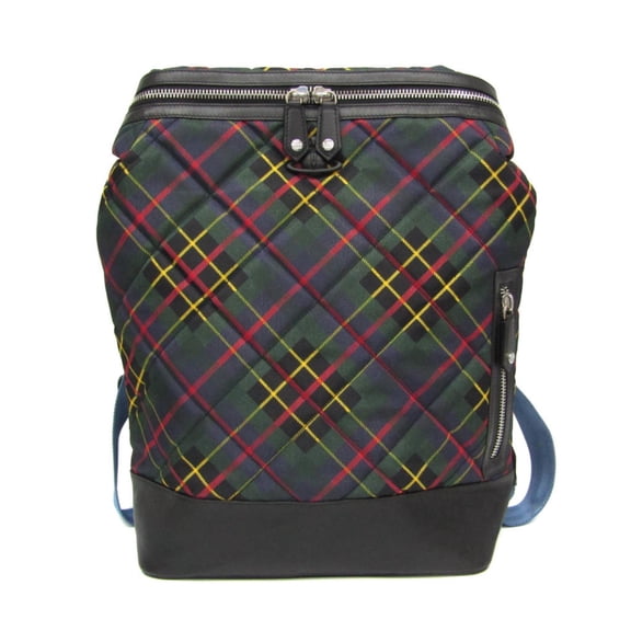 Pre-Owned Vivienne Westwood Orb Quilting Women,Men Nylon,Leather Backpack Black,Green (Good)