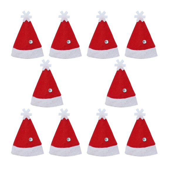 10pcs Christmas Hats Santa Claus Decorations Candy Package for Home, Shop, Store Holiday Festive
