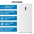 thumbnail image 5 of Kenmore 21 Cu. Ft. (600L) Convertible Upright Freezer/Refrigerator | Garage-Ready  Digital Touch Controls | LED Interior Light | White | For Basement Garage Shed Cottage, 5 of 8