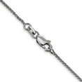 thumbnail image 3 of Solid 14K White Gold 1.3mm Diamond-cut Spiga with Lobster Lock Chain - 14", 3 of 8