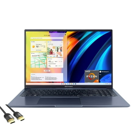 ASUS Vivobook Laptop, 16" FHD IPS Display, AMD Ryzen 7 5800HS, AMD Radeon Graphics, 20GB DDR4, 1TB NVMe SSD, 180° lay-flat hinge, USB-C, Wi-Fi 6, Keypad, Bluetooth, Webcam, Mytrix HDMI, Win 11 Pro