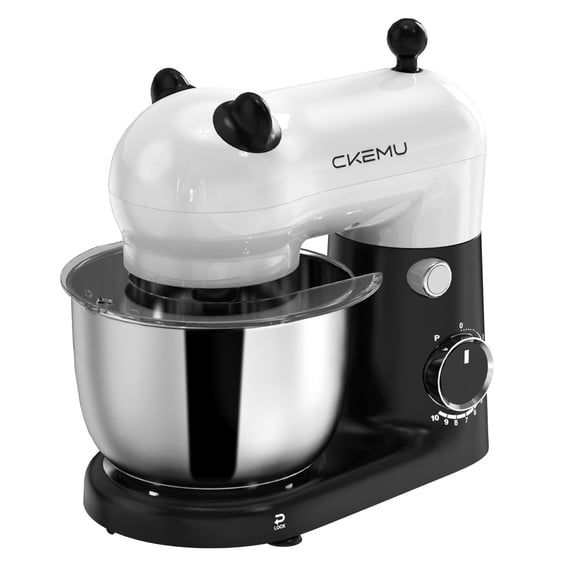 3.5QT Stand Mixer with 300W Motor,Stainless Steel Bowl,10 Speeds & Tilt-Head,Includes Dough Hook,Whisk & Beater,Panda