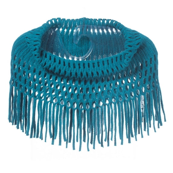 Britts KnitsTM Open Weave Infinity Scarf W/Fringe
