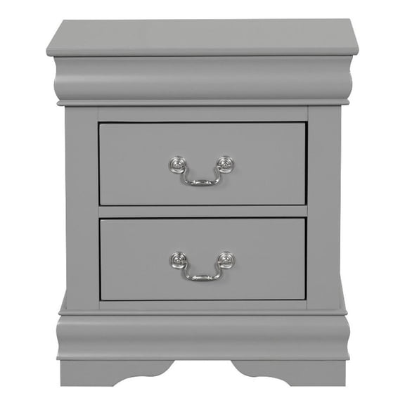 Furniture of America Toni Wood Dovetail 2-Drawer Nightstand in Gray
