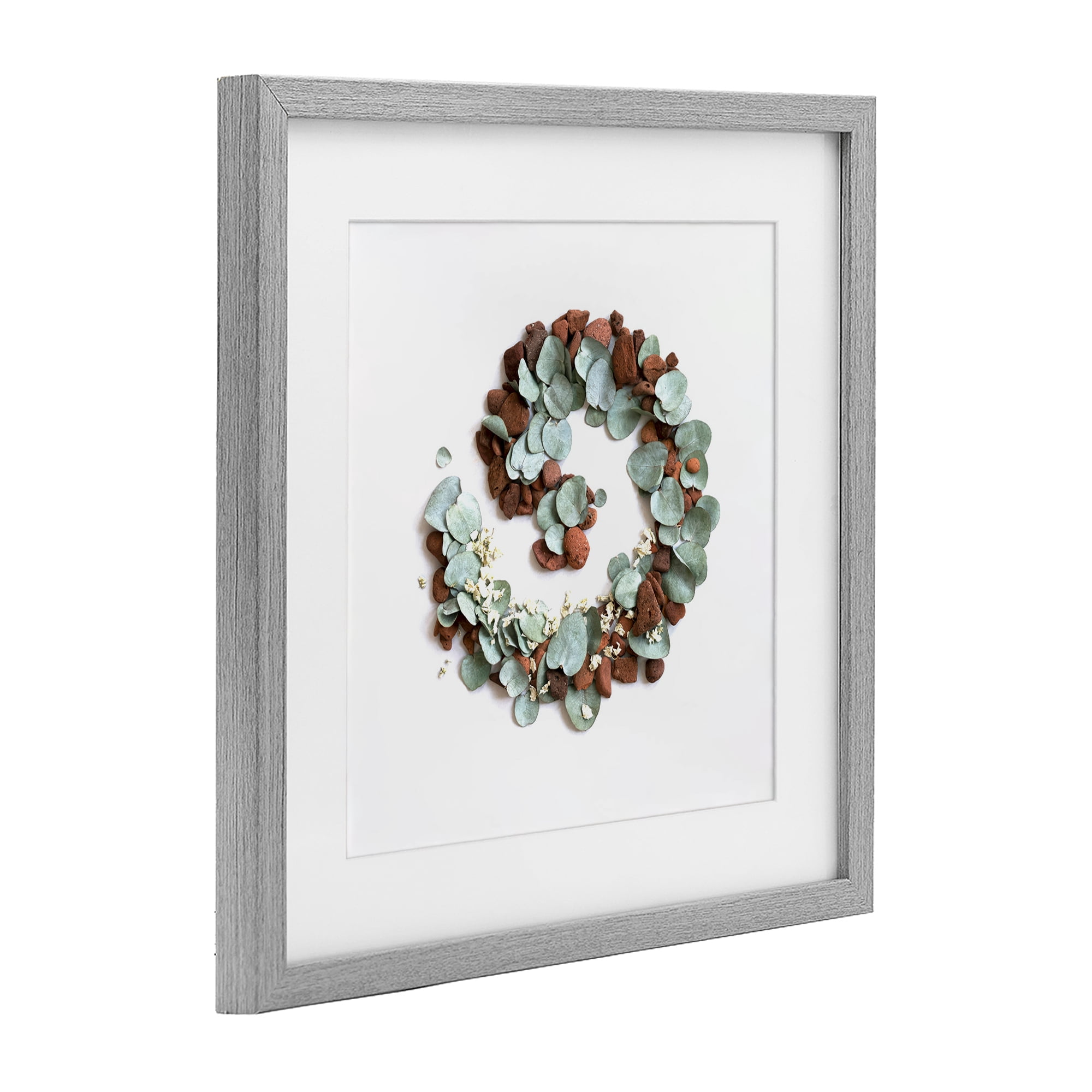 Stupell Industries Eucalyptus & Pebbles Spiral Gray Framed Print Under Glass, design by Beth Adoette