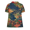 thumbnail image 5 of JTZGDY Plus Size Women Linen Shirts Dressy Casual Floral Printed Summer Short Sleeve Oversized Lapel Collared Round Neck Graphic T-Shirts Top Loose Fit Business Work Tunic Blouse Multicolor#12 XL, 5 of 7
