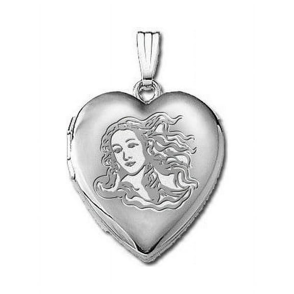 Sterling Silver Venus or Aphrodite "Goddess of Love" Locket - 3/4 Inch X 3/4 Inch
