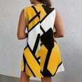 thumbnail image 5 of qolati Plus Size Dresses for Women 2025 Summer Casual Loose V Neck Mini Sundress Fashion Geometric Printed Beach Cover Ups Tank Dress, 5 of 9