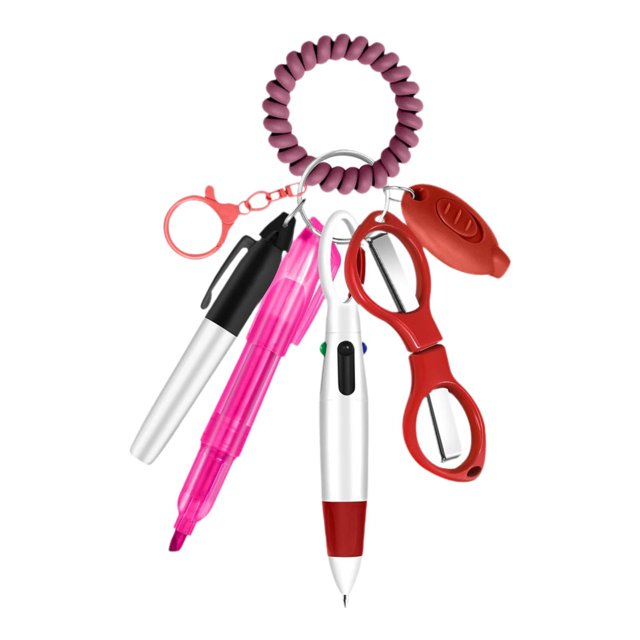 Nurse Pen Set resaltador versátil con clip de llavero para accesorios de uso diario Marcador permanente retráctil Pen a multicolor Rosa