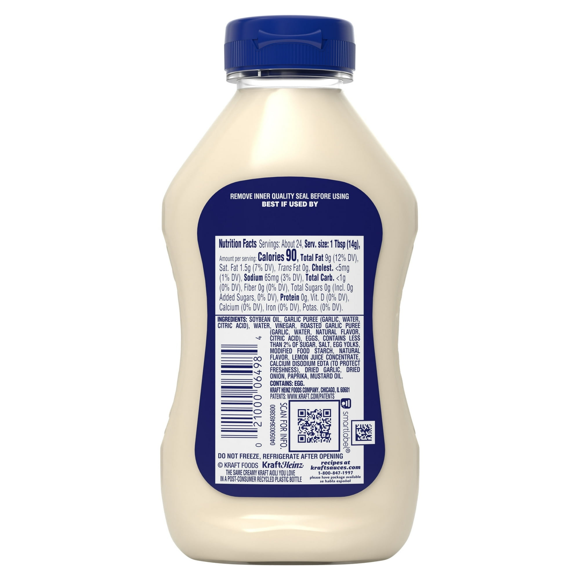 Kraft Garlic Aioli 12 fl oz Bottle (Pack of 6)