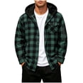 thumbnail image 7 of WRFWUL Mens Flannel Hooded Shirts Fall Trendy Plaid Long Sleeve Button Down Sweatshirt with Chest Pocket, 7 of 7
