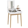 thumbnail image 1 of HOMCOM Coiffeuse Moderne avec Miroir Rabattable et 2 Tiroirs pour Chambre, 1 of 10