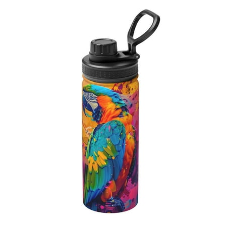 

Salouo Vibrant Parrot Splash Art for 18oz Stainless Steel Vacuum Insulated Tumbler Coffee Travel Mug Spill Proof with Lid Thermos Cup for Keep Hot/Ice Coffee Tea and Beer