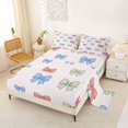 thumbnail image 2 of spefrowx Dreamy Green Bow Bed Sheets for Kids, Cartoon Ribbon Style Full Size Sheets, 4-Piece, 1 Flat Sheet, 1 Fitted Sheet and 2 Pillowcases, 2 of 6