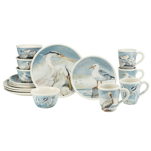 Certified International  Shorebirds 16-Piece Dinnerware Set, Service for 4