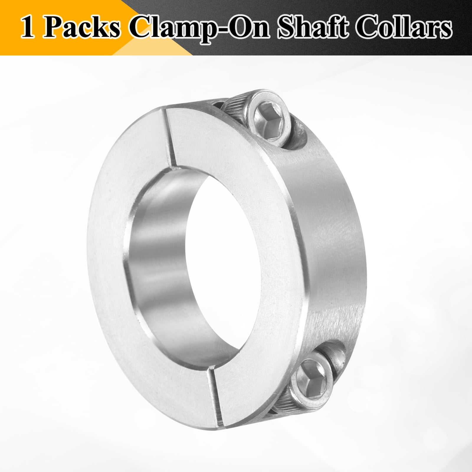 Uxcell 2 Pack Double Split Shaft Collar 1" Bore, Two Piece Clamping Collar 1-3/4" OD 1/2" Thickness, 303 Stainless Steel Set Screw Split Collar