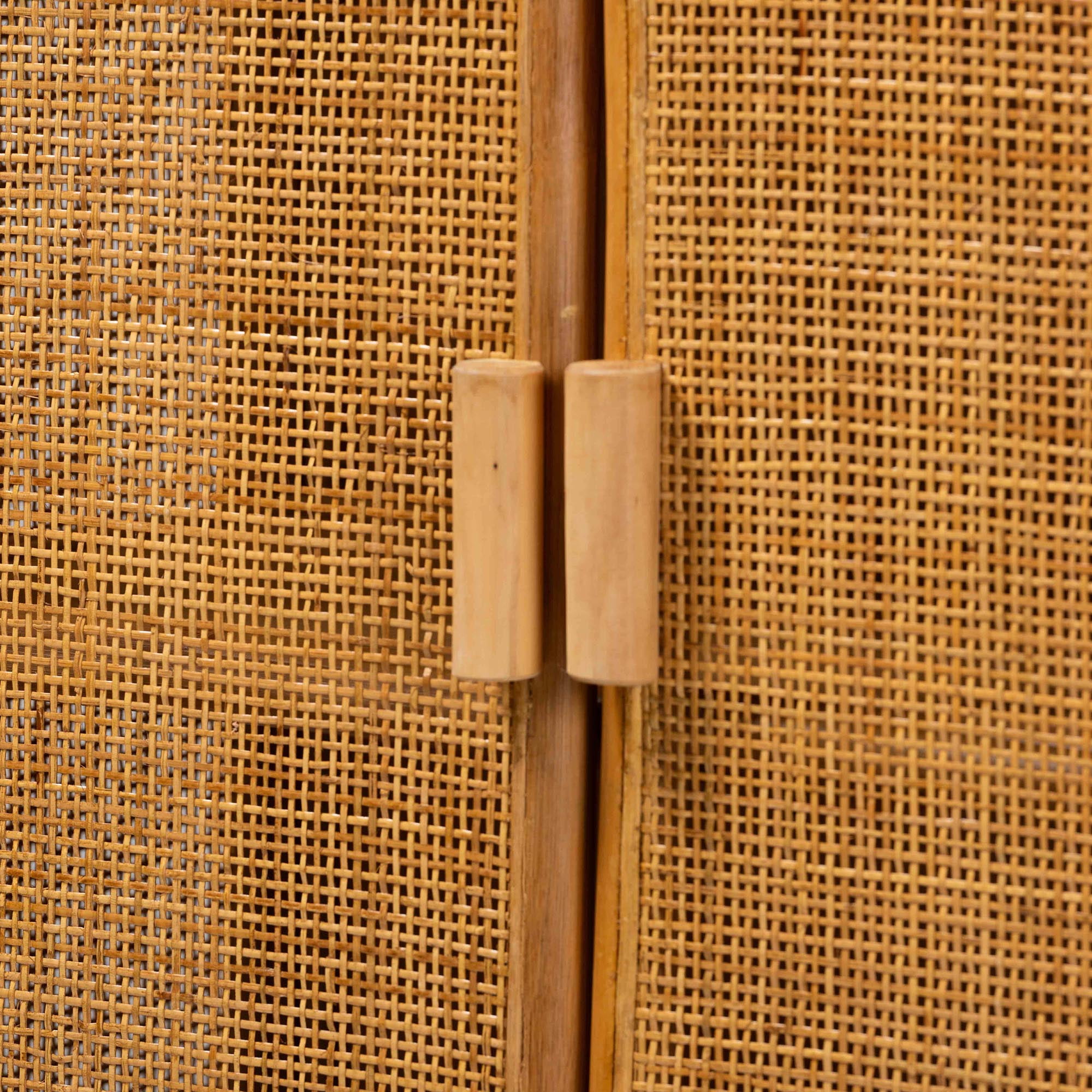 bali & pari Paloma Rattan BOHO Storage Cabinet, 2-Door, Light Honey