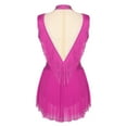 thumbnail image 3 of Hansber Big Girl's Ballet Dance Bodysuit Tassels Figure Ice Skating Outfits Fringe Tutu Skirted Leotard Hot Pink 8, 3 of 4
