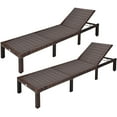 thumbnail image 3 of Gymax 2PCS Adjustable Patio Rattan Chaise Lounge Chair Recliner Outdoor w/ Turquoise Cushion, 3 of 10