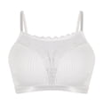 thumbnail image 2 of Womens Lace Wireless Bras Non-Slip Bandeau Bra with Removable Adjustable Straps Tube Top Bralette Underwear (S, White), 2 of 7