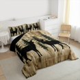 thumbnail image 3 of Manfei Moose Silhouette Bedding Comforter Set 2pcs, Jungle Pine Tree Twin Comforter Sets, Rustic Farmhouse Bedding Set, Lightweight Room Decor, 3 of 8