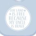 thumbnail image 4 of Inktastic Military Uncle Land is Free Nephew Boys or Girls Baby Bib, 4 of 4