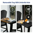 thumbnail image 4 of WINSOON Tall Adirondack Chair Set of 2 with Connecting Tray,Outdoor Bar Stools-Black, 4 of 6