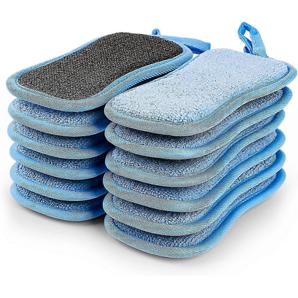 2026 12-Pack Multi-Purpose Scrub Sponges Kitchen, Dishwashing Sponges (Blue)