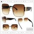 thumbnail image 2 of Womens Metal Frame Rimless Oversized Luxury Fashion Butterfly Sunglasses Gold Brown - Brown, 2 of 8