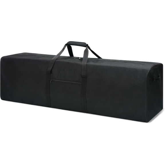Extra Large Duffle Bag for Travel, Sports Gear Storage Bag with 2-way Lockable Zippers, Long Duffel Bag for Tent Camping Moving (Black)