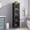 Black + Glass + Iron+Four-tier Door, variant on Modern Four-Tier Glass Door Cabinet, Five-Tier Storage, Black