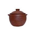 thumbnail image 1 of Clay Handi Earthen Pot For Cooking With Lid - Brown, 3 Liters, Handmade, 1 of 4