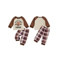 thumbnail image 2 of Miaouyo Baby Boy Girl Thanksgiving Lounge Set, Turkey Print Long Sleeve Tops Plaid Elastic Waist Pants 2 Piece Set, 2 of 9