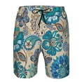 thumbnail image 4 of Disketp Men'S Swim Trunks Hawaiian Breathable Surf Beach Swimsuits Mesh Lining Beach Shorts With Pockets-Vintage Floral Butterflies, 4 of 9