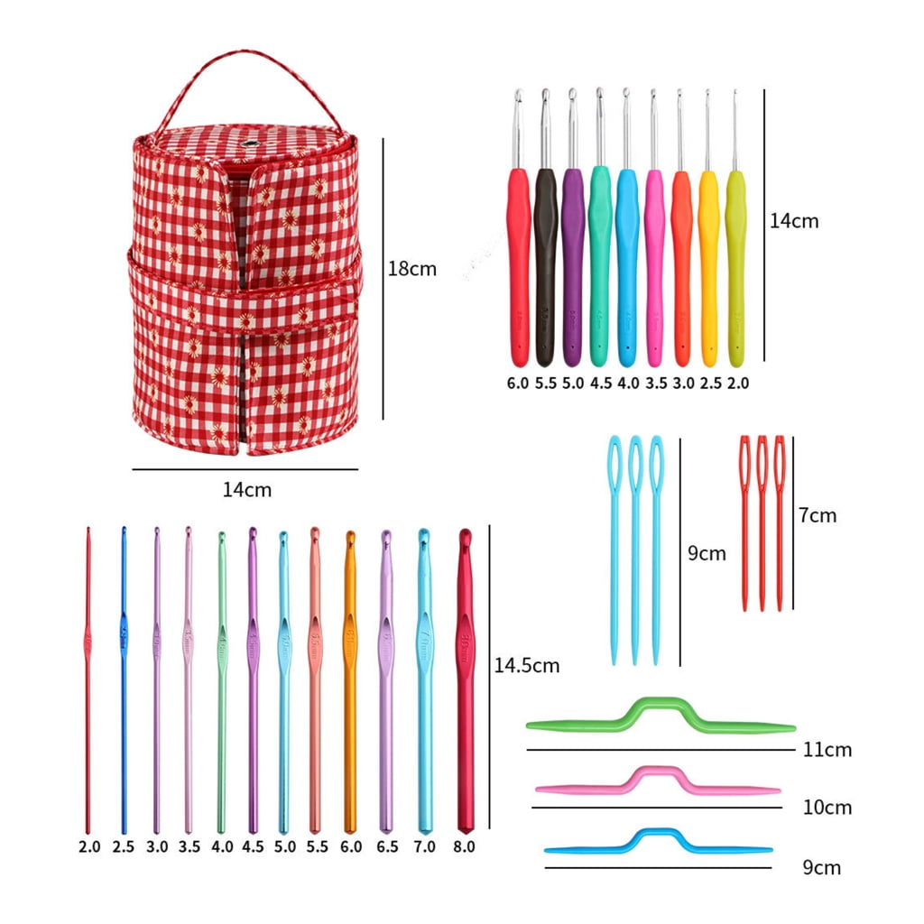 Crochet Hooks Knitting Set Practical Crochet Hooks Set Ergonomic Handle Crochet Tools for Arthritic-Hand