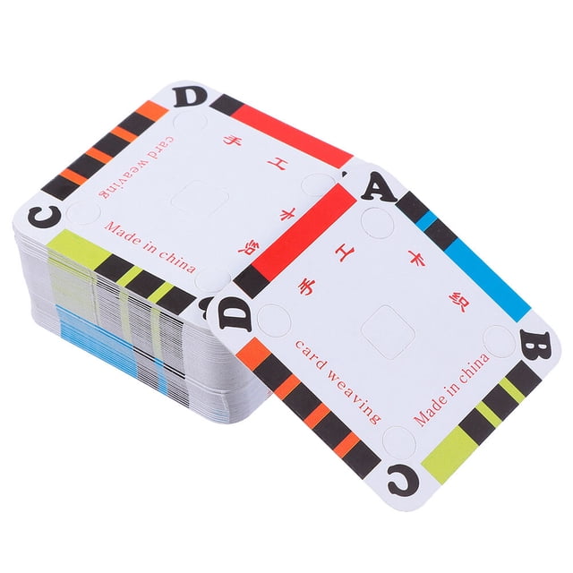 MasteelfCA 200Pcs DIY Weaving Cards Paper Loom Cards Tablet Loom Weaving Supplies