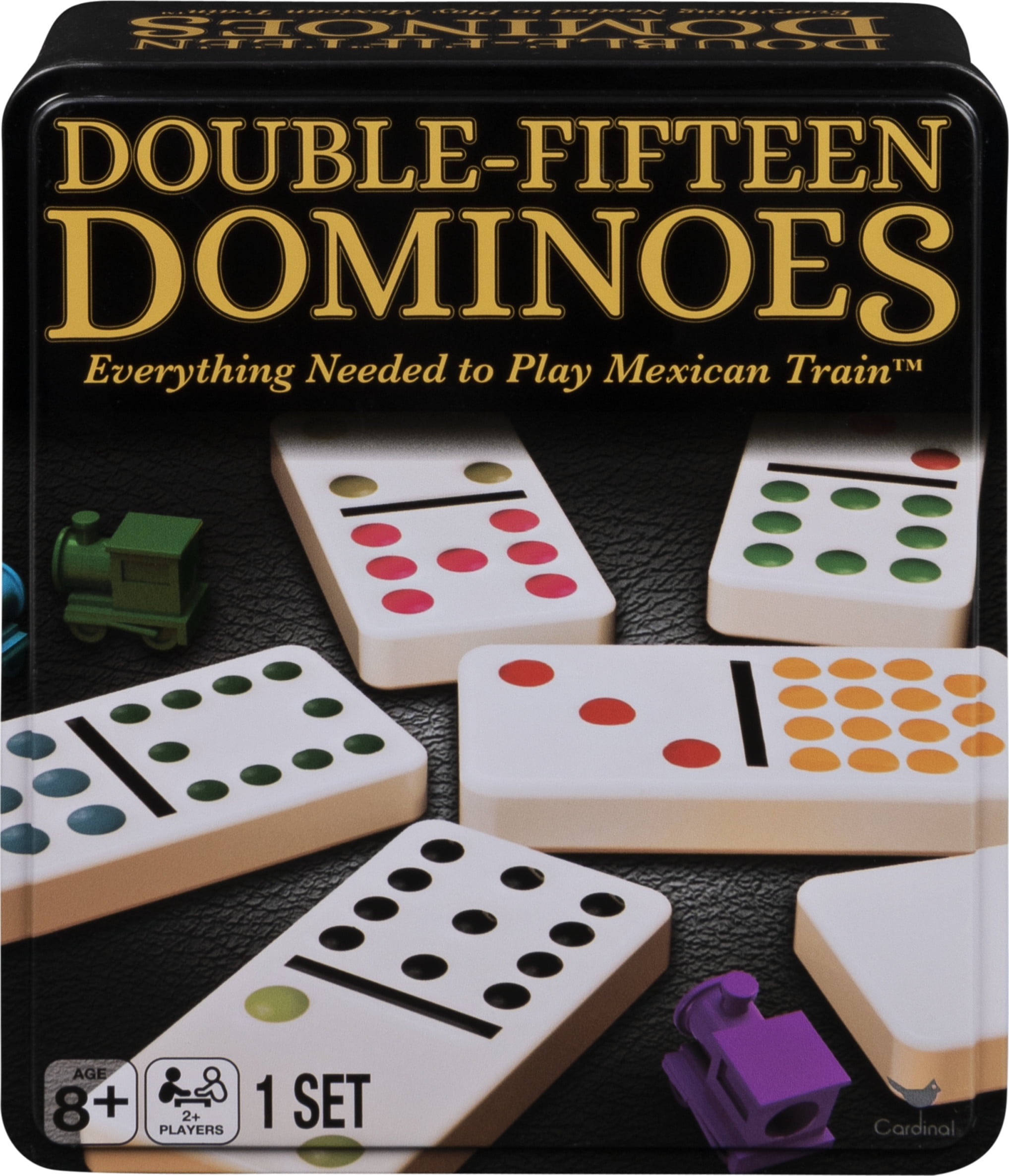 Set In 8-Player Mexican Train Dominoes Board Game Beautifully Colored Dominoes 