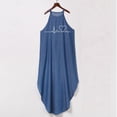 thumbnail image 5 of Vestido holgado de mezclilla sin mangas con estampado de cuello halter HUOGUO para mujer, 5 of 5
