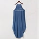 thumbnail image 5 of Vestido holgado de mezclilla sin mangas con estampado de cuello halter HUOGUO para mujer, 5 of 5