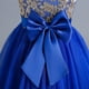 thumbnail image 4 of Vestidoo Formal Vestido de cintura alta con cuello redondo y elegante vestido de princesa con vuelo para niñas Kuymtek Azul 6-7- años para Niña, 4 of 9