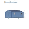 thumbnail image 7 of 12x20 FT Metal Carport, Enclosed Car Port with Reinforced Frame and Steel Roof for All-Weather Use, Metal Garage Shed for Full-Sized Pickup Trucks, 7 of 7