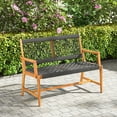thumbnail image 4 of Gymax Patio 2-Person Acacia Wood Bench All-Weather Rope Woven Outdoor Garden Natural, 4 of 9