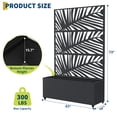 thumbnail image 2 of Metal Planter Box with Trellis, 71"x 47"x 16" Raised Garden Bed (with/Without Wheels), Privacy Planters for Patio, Planter Box with Drainage Holes for Climbing Plants, Flower, Vegetable, 2 of 8