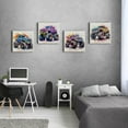 thumbnail image 2 of CDDposter Monster Truck Canvas Wall Art Watercolor Cartoon Car Color Racing Painting Vintage Car Posters Kids Boys Room Wall Decor Trucks Poster Boy Bedroom Nursery Paintings Children Unframed 4pcs, 2 of 6