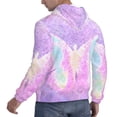 thumbnail image 6 of Lsque Purple Sparkling Butterfly Pattern Casual Men's Hoodie,Hooded Sweatshirt with Kangaroo Pocket,Pullover Hoodie-Small, 6 of 7