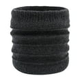 thumbnail image 2 of Neck Warmer, Duoif Winter Warm Plus Fluff Line Stripe Bib Cover Solid Color Collar Thick Knit Bib Scarf for Men Dark Gray, 2 of 3