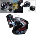 thumbnail image 4 of Cascos de moto Modular Zulema Viseras duales Talla única Negro Timón de la motocicleta, 4 of 8