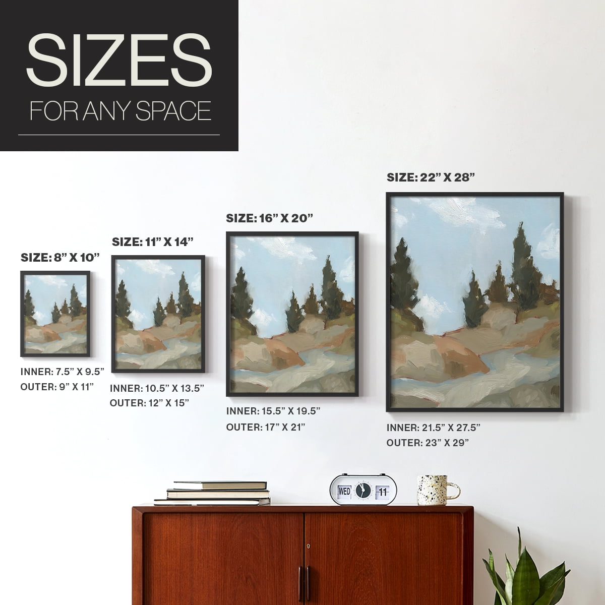 West Fork Hiking Trail II Framed Print in Black Solid Wood 8 x 10 Framed Print