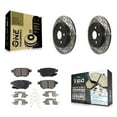 thumbnail image 1 of Transit Auto Rear Coated Drilled Slotted Disc Brake Rotors and Ceramic Pads Kit for Car Toyota Corolla Matrix Prius Prime Pontiac Vibe AWD-e Lexus CT200h Plug-In KDT-100432, 1 of 11