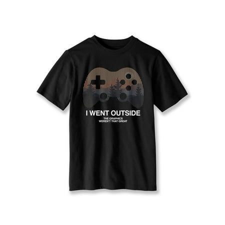 Wonder Nation Boys I Went Outside, Crew Neck, Short Sleeve, Graphic T-Shirt, Sizes 4-18